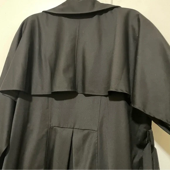 Walter Baker Coat Black Bottoms Pockets Belt Size Large - Picture 4 of 9